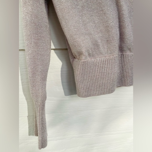 J Crew wrap sweater in a pale pink and touch of sparkle. Size small. - Picture 4 of 5